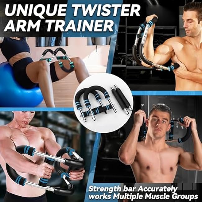 Twister Arm Trainer & Chest Expander - Adjustable Strength (40-100lb) for Upper Body Workout, Arm & Chest Muscle Trainer with Detachable Design