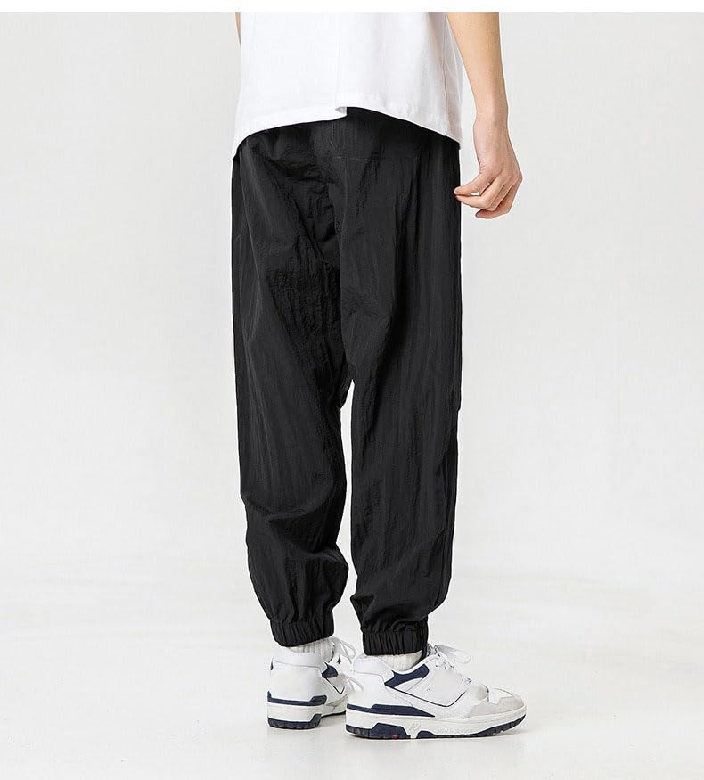Men's Pants Ice Silk Casual Summer Thin Loose Cuffed Trouser for Men4