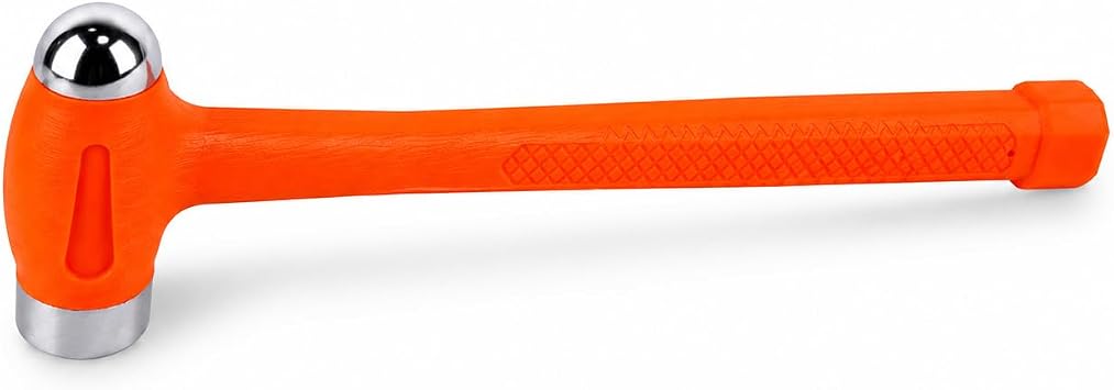 Stark USA 32oz Dead Blow Hammer Dual Head - 2-Pounds Ball Peen Blow Striking Ball Peen and Flat Face Pein Non-Slip Grip Handle, Orange