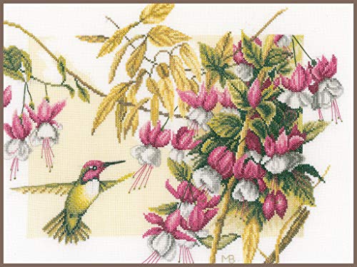 Lanarte Counted Cross Stitch Kit: Colibri & Flowers (Evenweave), NA, 38 x 30cm, N\a