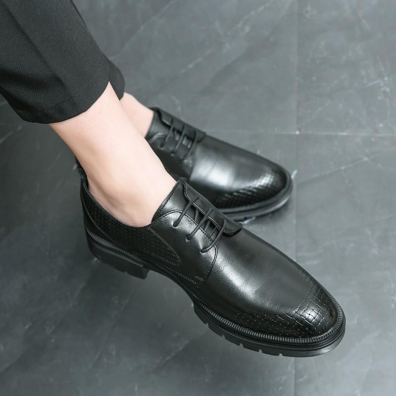 Men's Comfortable Tuxedo Shoes Formal Derby Shoes Mens Sneaker Low Top Lace Up Pointed Toe Casual Oxford Shoes2