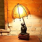 Misc 21.75' h Intellectual Monkey Table Lamp 11' l X 11' w Brown Orange Red Tiffany Traditional Transitional