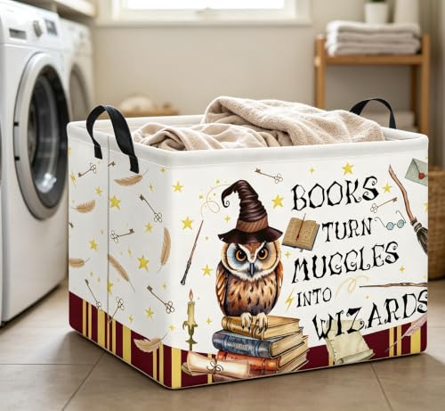 Image of Rectangle Storage Basket with Handles,Collapsible Storage Bin,Books Box,Gift Basket(Magic)