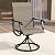 VICLLAX Patio Dining Set for 4, 5 Pieces Outdoor Furniture Includes 40.6" Round Patio Table with Umbrella Hole and 4 Outdoor Swivel Chairs for Lawn Garden, Walnut Tabletop and Mixed Brown Fabric