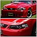 Replacement for Ford New Edge Mustang 4th Gen Pair of Black Housing Clear Corner Headlight + 9007 LED Conversion Kit