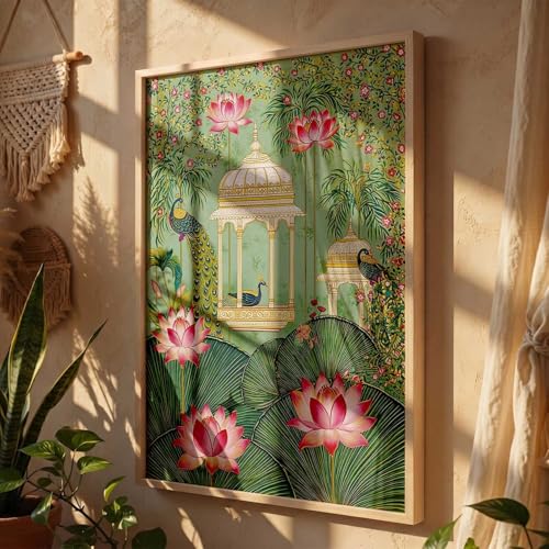 Image of kotart Madhubani Art Wall Painting Traditional Home Decoration With Frame For Living Room Bed Room Hotel Wall Decor Digital Reprint (19x25 inch)