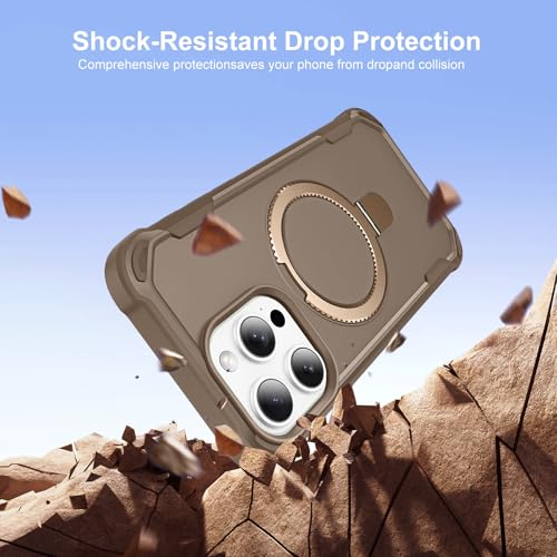 HIGLYCASE Compatible with iPhone 14 Pro Case with Invisible Magnetic Kickstand [Compatible with MagSafe] [10-FT Military Drop Protection] Slim Hard Back Soft Edge Phone Cover 6.1 Inch, Khaki by HIGLYCASE - Used condition - Image 2
