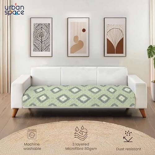 Image of Urban Space 2 Seater Quilted Sofa Cover mat, Non-Slip Sofa Protector, Easy Care & Machine Washable Cover, Sofa Seat Runner for Couch for Living Space (2 Seater - Starlight)