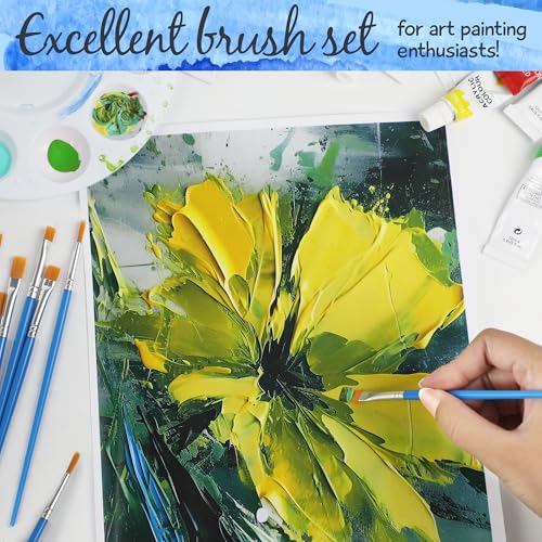 Halobios Paint Brushes Bulk 30 Pcs Set, 15 Pcs Flat and 15 Pcs Round Nylon Hair Brushes Suitable for Acrylic, Oil, Watercolor, Rock Painting, Drawing and Art Supplies for Kids and Adults. 4 Halobios Paint Brushes Bulk 30 Pcs Set, 15 Pcs Flat and 15 Pcs Round Nylon Hair Brushes Suitable for Acrylic, Oil, Watercolor, Rock Painting, Drawing and Art Supplies for Kids and Adults. - Image 4