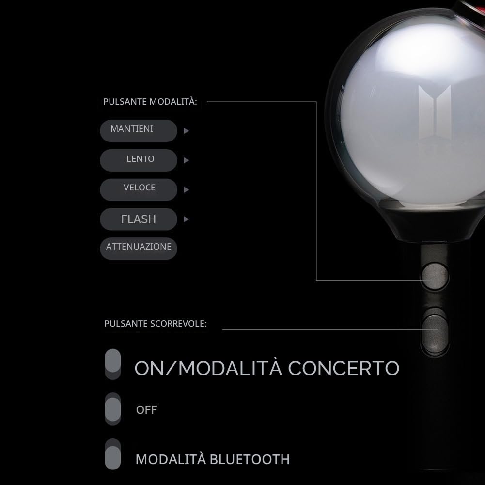 Bastone luminoso ufficiale Army Bomb dei Bangtan Boys Ver.4 BTS, Bluetooth, per concerto, supporto/collezione