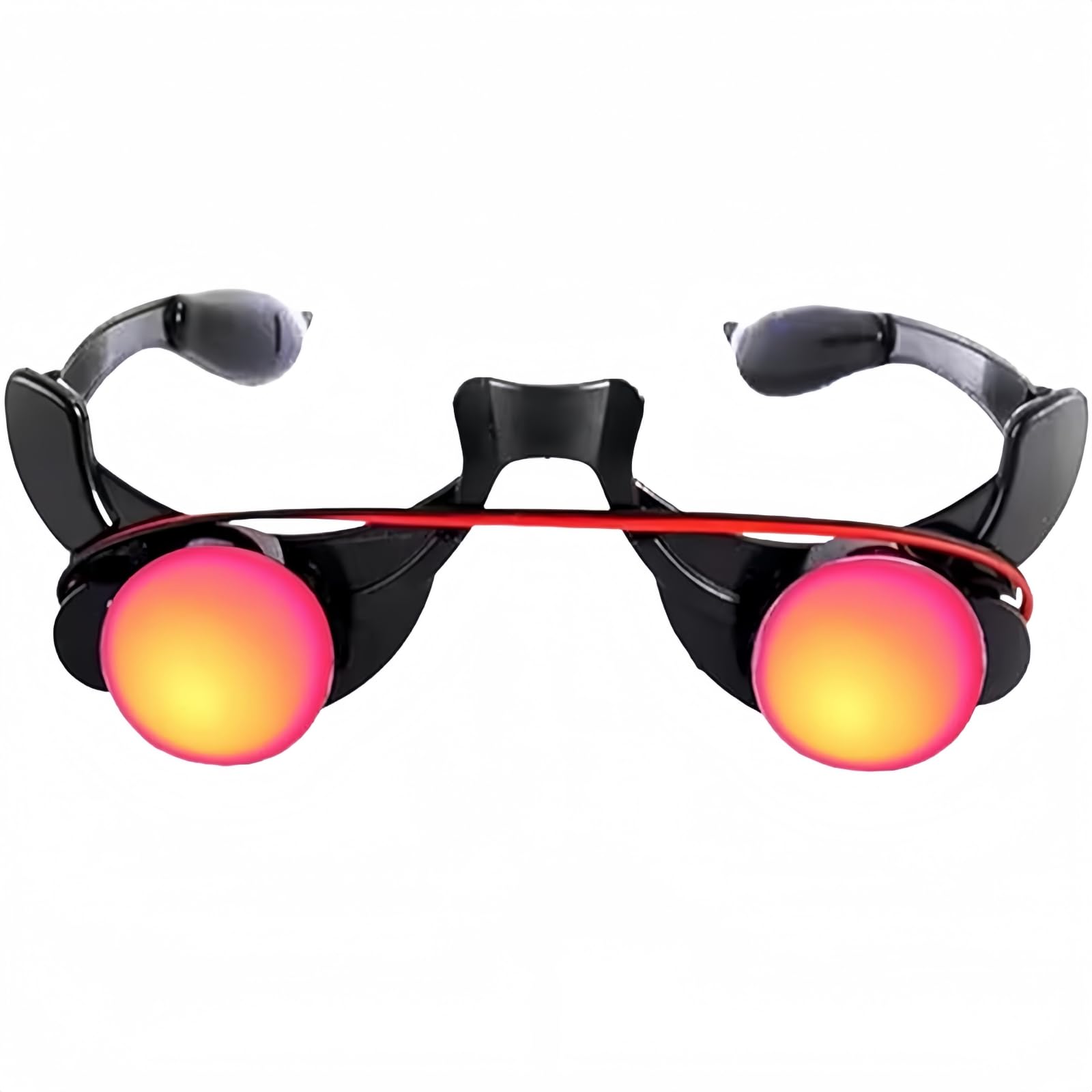 Halloween Costume Accessory Lighted Up Glowing Red Eye Glasses for Horror Dark Grim Reaper Glow Glasses Cosplay Death Wizard Devil Dressed up Rave Party Favor Eyewears