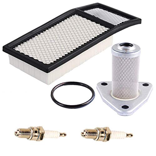 Carkio 72368G01 filtro de aire 26591G01 filtro de aceite con 2 piezas kit de bujía compatible con EZGO TXT, MEDALIST 4 ciclos 295cc/350cc carrito de golf 1994-2005 Cover