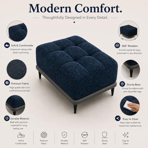 Image of Solid Wood Standard Ottoman Bench Stool | Pre-Assembled | Suitable for Living Room, Bedroom, Lounge & Office
