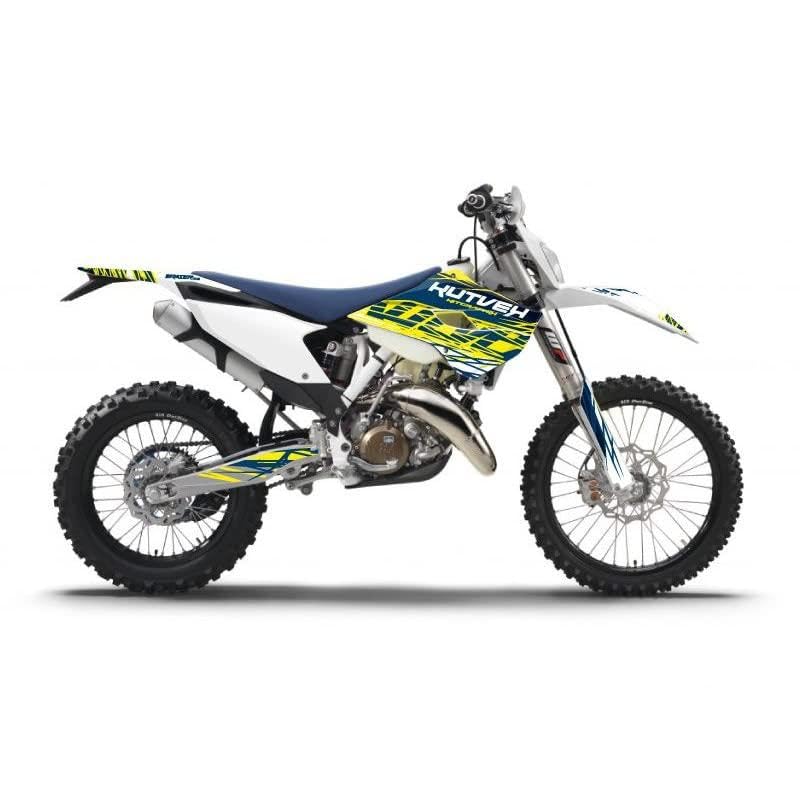 Kit déco moto cross Husqvarna 125 TE KUTVEK Eraser jaune bleu haut de gamme