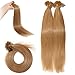 Produktbild Silk-co Bonding Extensions Echthaar 100 strähnen - #12 Hell Gold-braun - Kertain Bonding Haarverlängerung Remy Echthaar U Tip Human Hair (40cm-50g)