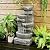 HIONJIN Cascading Bowls and Stacked Stones LED Outdoor Water Fountain for Outdoor Living Spaces
