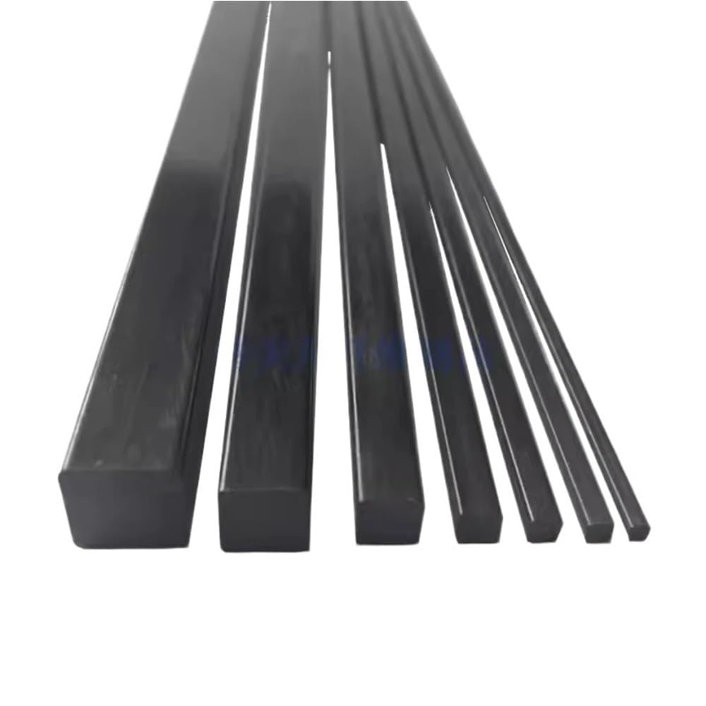 Lot de 4 tiges carrées solides en fibre de carbone 500 mm 2 à 22 mm