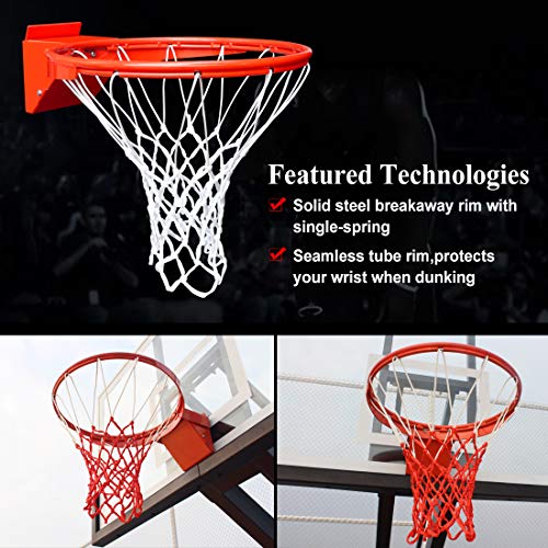 Progoal Heavy Duty Basketball Rim Breakaway Single Spring Rim Replacement 5/8-In, Indoor And Outdoor Fit Most Size Backboards #TOP1