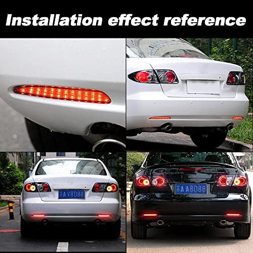 2 Peças Lâmpada Reflectora Reflectora De Luz De Paragem De Travagem Traseira Para Mazda 6 2003-2008