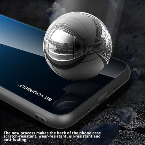 YUEQIAN Case for Honor 200 Lite, Ultra Thin Gradient Color Tempered Glass Back Anti-Scratch Cover - Image 4