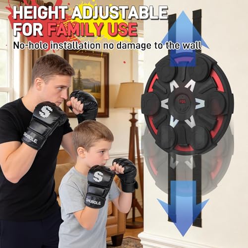 Image of Music Boxing Machine for Kids & Adults - Wall Punching Pad with Lighting, 9-Speed Bluetooth Boxing Game with Gloves, Wall Mounted Exercise Equipment, 2026 Upgrade Boxing Equipment for Kids Age 6+