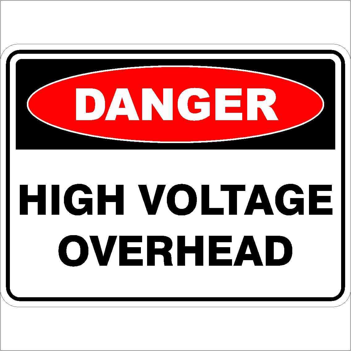 High Voltage Overhead Danger Signs Metal Tin Sign 8 x 12 inch for Industrial & Commercial Series