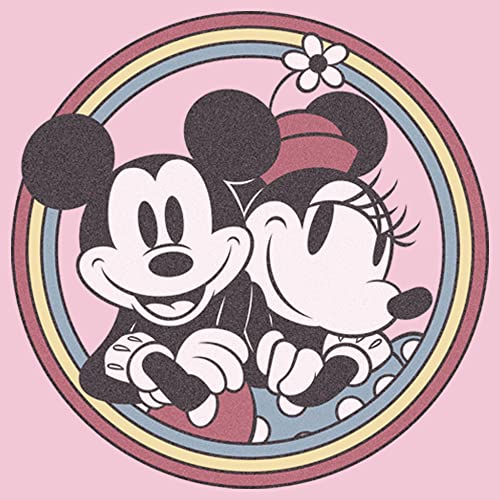 Disney Characters Retro Mickey Minnie Girl's Solid Crew Tee2