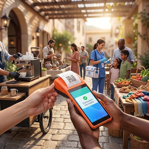 Image of Karlak Smart POS Terminal [PDA], Handheld PDA Printer Mobile Data Terminal 8.1 Wireless Portable Receipt Printer with 3G WiFi BT 4.0 8GB NAND Flash for Small Business