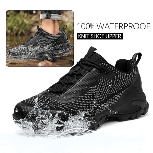 Image of LEDINEY Mens Hiking Shoes Waterproof Lightweight Ankle Boots Outdoor Trekking Camping Walking Quest