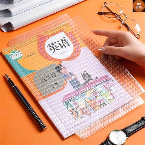 Image of NAITIK CREATION Book Biding Cover Transparent Paper Sticker Book Covers Film, Waterproof School Textbooks Protective Case Cover, Self-Adhesive Book Cover [10 Pcs - A4 Size]