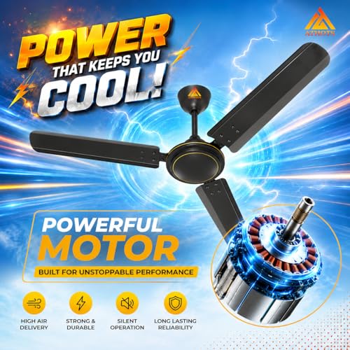 Image of Athots Affleck Ultra 1200mm (48 Inch) High Speed Ceiling Fan | Energy Efficient Motor | Anti-Dust Blades | Ideal for Kitchen, Office & Small Room | 24 Months Warranty | (Plain Smock Brown)