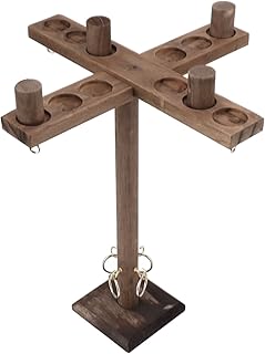 Jogo de gancho e argola de madeira Jogo interativo de ritmo acelerado Jogo de arremesso de argolas para quatro jogadores Adereços de jogo de barra de festa em casa