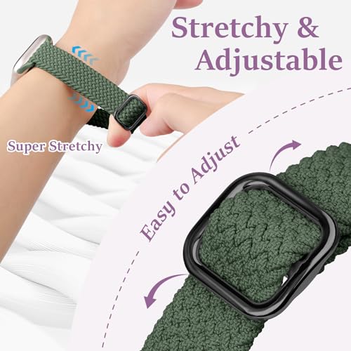 Image of Slim Braided Bands for Apple Watch Band 40mm 41mm 42mm 38mm 46mm 44mm 45mm 49mm Women,Stretchy Solo Loop Nylon Elastic Thin Narrow Skinny Strap for iWatch Ultra 3 SE 3 Series 11 10 9 8 7 6 5 4 3 2 1