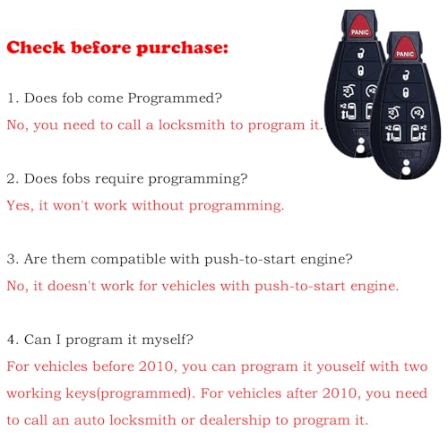 image for MechanMagic Key Fob Replacement Compatible for Chrysler Town and Count