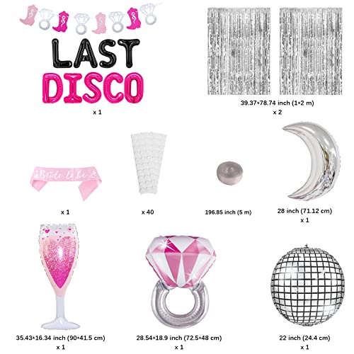 Retro Cowgirl Last Disco Bachelorette Party Decorations, Rose Red Pink Cowgirl Disco Balloons Arch,Boot-Diamond Ring Garland, Let's Go Girl Dancing Wedding Party Favor Supplies #TOP2