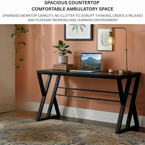 Image of TEKAVO Jimmy Study Table for Home & Office Wooden | Office Table for Work from Home | Gaming Workstation Desk with Heavy Duty Metal | 150 cm Table | Black