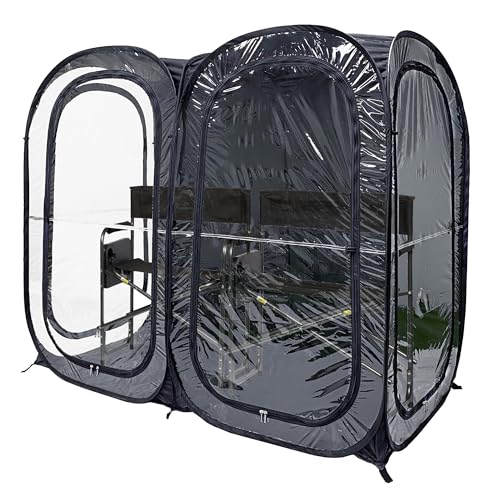 WeatherPod® The Original Shark Tank Side-by-Side™ Pop-Up Pod - Stay Warm, Dry, and Out of The Sun - Weather Pod for Sports, Rain, or Wind - Set Up in Seconds - (Black, 72