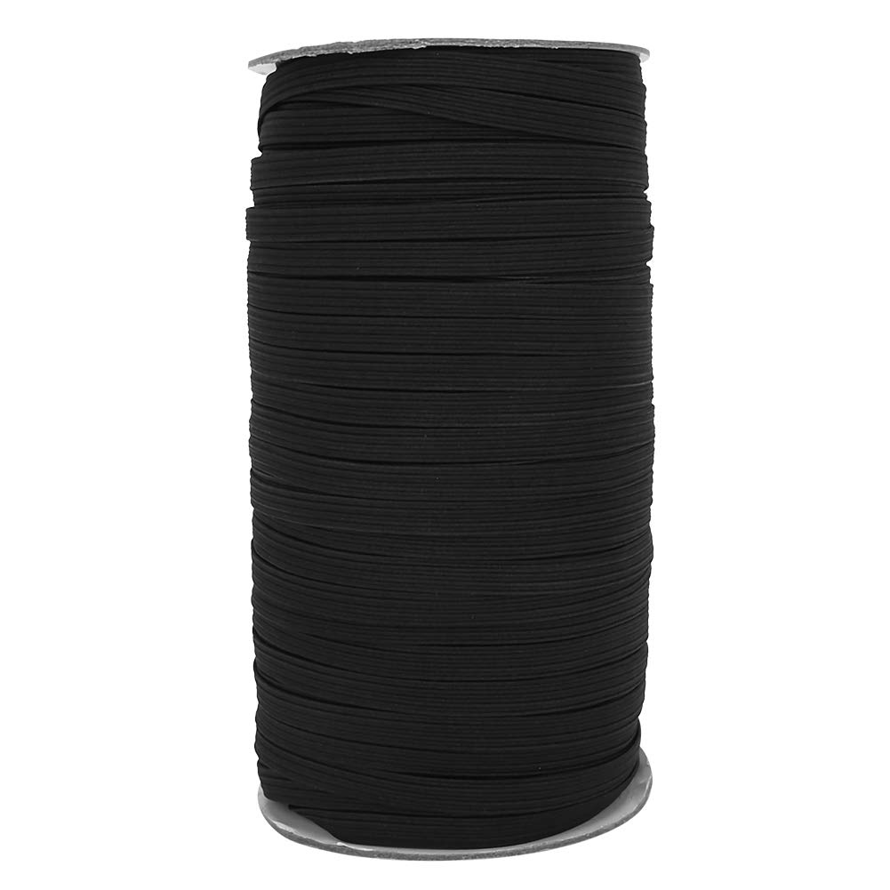0.6cm 90m/Rll Flat Elastic Crds Stretchy Threads Cable Strings fr DIY Clth Craft(Black) 0 Flat Elastic Rpe Elastic Strings Stretchy Threads Elastic Crds Elastic Strings Flat Elasti