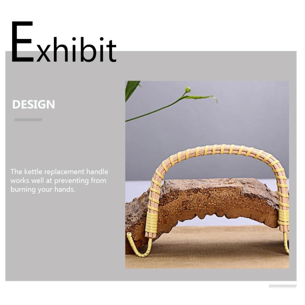 Cabilock 4pcs Teapot Handle Ceramic Decked Accessories Ceramic Kettle Japanese Decorative Kettle Handles Rattan Pot Handle Rural Style Kettle Handles Creative Kettle Handle