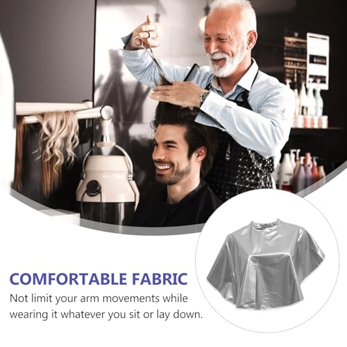 Capa impermeable para corte de cabello con chal de tinte plateado para salón y barbería miniatura 7