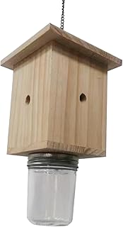 Wooden Bee Trap, House Style Carpenter Bee Catcher Waterproof,Wood Carpenter Bee Catcher, Durable Wood Bee Trap for Outdoor Garden Hanging