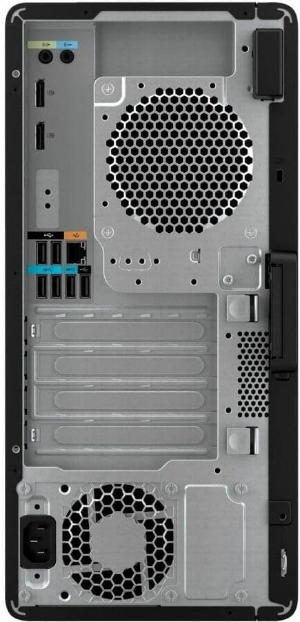 Tukangeun view of the HP Z2 G9 Workstation showing various ports