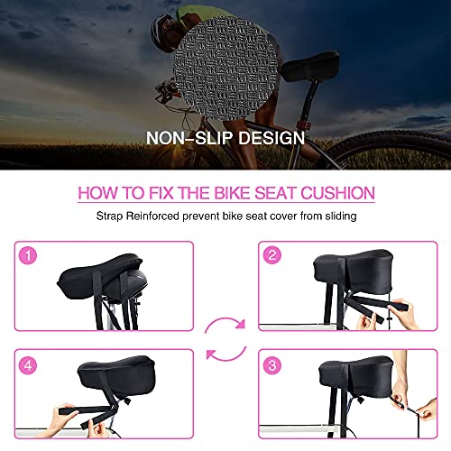 image for ANZOME Bike Seat Cushion, Extra Soft Wide Gel Bike Seats Cover for Men