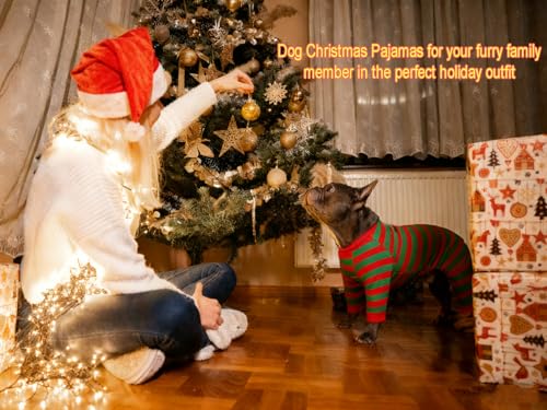 Pijama Navideño para Perro de Algodón Rayado XXX-Large miniatura 2