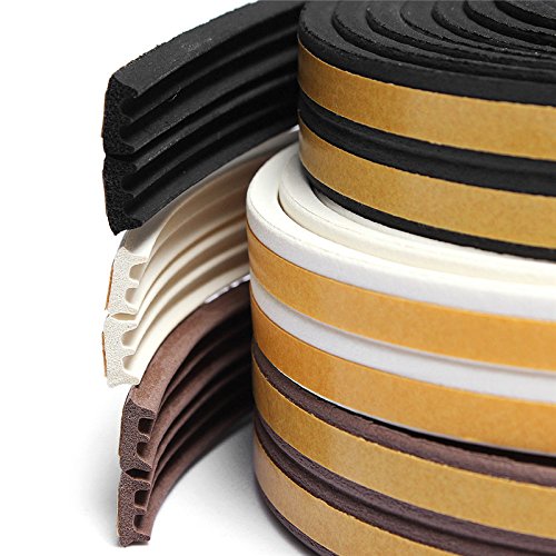 25 meter E type Small Gap 1 mm to 2.5 mm Self Adhesive Weather Strip Seal Door Window Fitting Brown