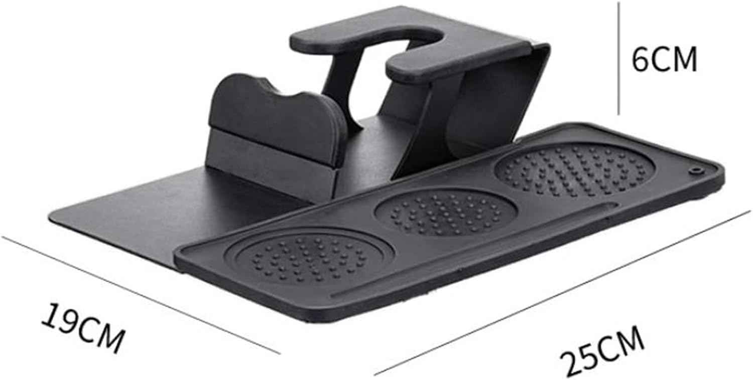 Kit per stazione di pressatura caffè espresso con pressino a molla, strumento WDT, distributore e spazzola.