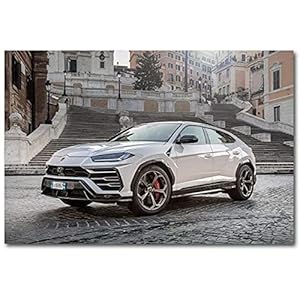 Kunstwerk Schilderij 27,6 x 35,4 inch (70 x 90 cm) geen frame Sport Auto Urus Luxe Auto SUV Voertuig Auto Muur Kunst…