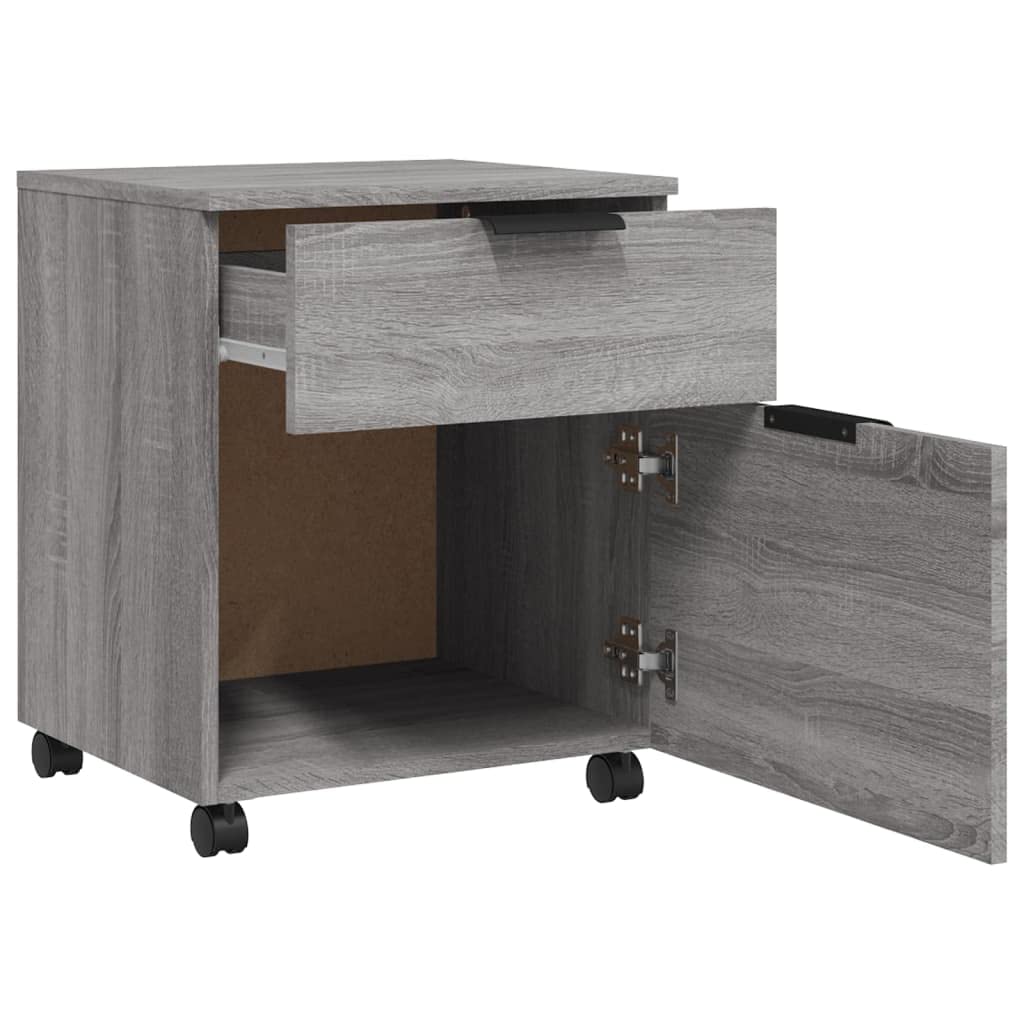 Aktenschrank mit Rollen, Rollcontainer, Mobiler Büroschrank, Büromöbel, Aufbewahrungsschrank für Home Office, 45 x 38 x 54 cm, Holzwerkstoff