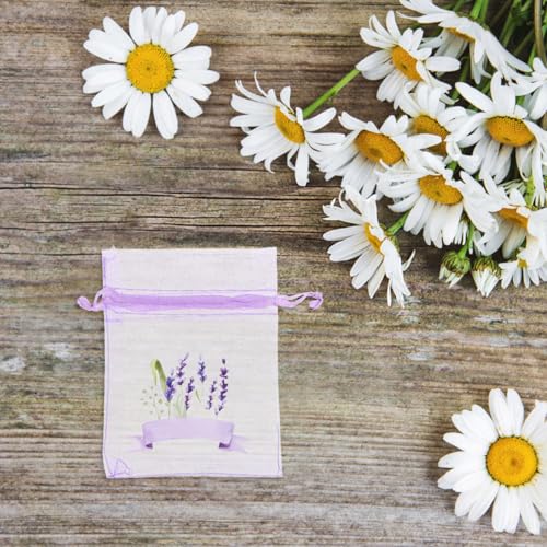 20 bolsas con cordón lavanda malla Cabilock miniatura 5
