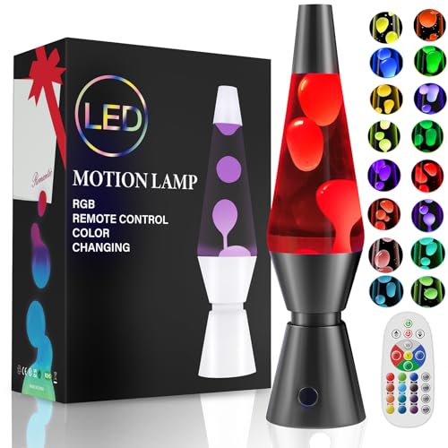 AONESY 14.5 Liquid Motion Lamp, Relaxing Liquid Light for Adults and Kids, Mood Lamp for Stress Relief, 17 Color Changing Night Light, Nightlight for Home Decor Bedroom Office-Black